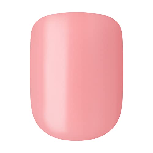 Kiss Impress Color Polish-Free Solid Color Press-On Nails, Purefit Technology, Short Length, Pretty Pink', Includes Prep Pad, Mini Nail File, Cuticle Stick And 30 Fake Nails #TOP2