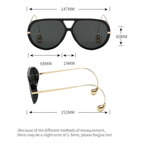Trendy Pilot Sunglasses with Earring for Women Fashion Sun Glasses UV400 Protection Designer 2025 Ladies Shades4