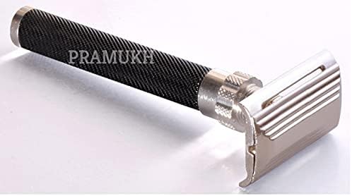 Long Handle Double Edge Safety Razor Brass Razor For Men and Women + 5 Shaving Blades Free