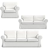 MASTERS OF COVERS Ektorp Sofa Slipcover Bundles Cotton White Sofa Slipcover