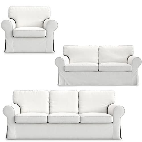 Masters Of Covers Ektorp Sofa Slipcover Bundles Cotton White Sofa Slipcover #TOP18