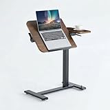 MUSSO AnyDesk-D5 Mobiler Steh-Sitz-Schreibtisch, höhenverstellbar 68-108cm, Laptoptisch mit Gasdruckfeder, 90° neigbare Arbeitsfläche (Walnuss, 1 Stück)