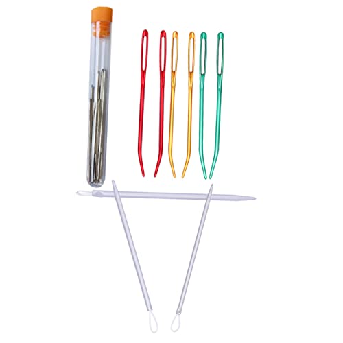 Operitacx Crafting Tools 1 Set of Sewing Needles and Threader Yarn Needles for Knitting Weaving Sewing Repair Random