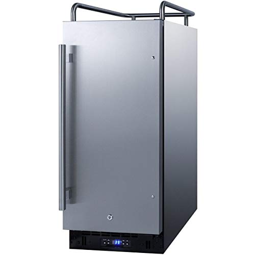 Summit Appliance SBC15NKCSS Built-in 15" Wide Commercially Listed Kegerator with Auto Defrost, Digital Thermostat, Versatile Kegerator, Front Lock, Sealed Back and Complete Stainless Steel Exterior on Fridge.com