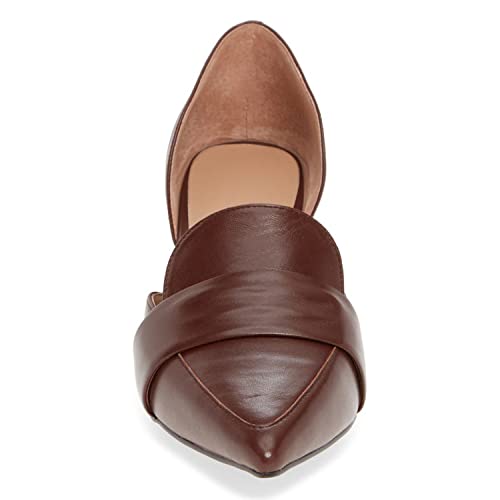 FOWT D'Orsay High Heels Pumps for Women Side Cut Out Loafers Lightweight Pointed Toe Two Toned Shoes Slip On Faux Leather Dress Comfy Casual Office Walking Pumps Size 4-16 US3