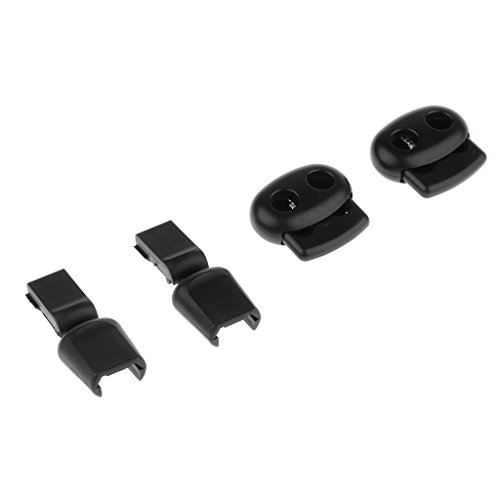 Homyl 1 Paar Sport Schuh Schnellverschluss für Elastische Schnürsenkel Schnellschnürsystem Lock - Schwarz 2