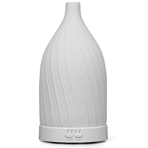 XIHADA Essential Oil Diffuser Ceramic Essential Oil Diffuser Diffusers for Essential Oils Oil Diffuser Air Diffuser Humidifier Home Fragrance Diffuser (White)
