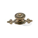 khtumeware 4 Pack Antique Brass Cabinet knobs Solid Heavy-Duty Vintage Retro Mushroom Drawer Knobs with Backplate Door Drawer Handles for Dresser Drawers Bi-Fold Door Knob