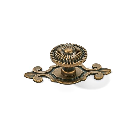 khtumeware 4 Pack Antique Brass Cabinet knobs Solid Heavy-Duty Vintage