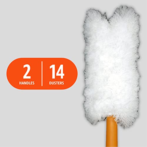 Amazon Basics 360 Heavy Duty Duster Kit, 16 Count Total, Pack Of 2 (7 Dusters And 1 Handle), White #TOP1