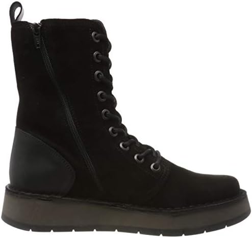 FLY London Womens Oil SuedeRug Lace-up Closure Mid-Calf Boots - Black - 7.5-8 | Image 5