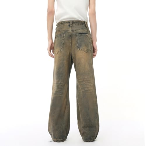 Men's Jeans Autunm American Retro Straight Commute Loose Home Casual Party Long Pants2