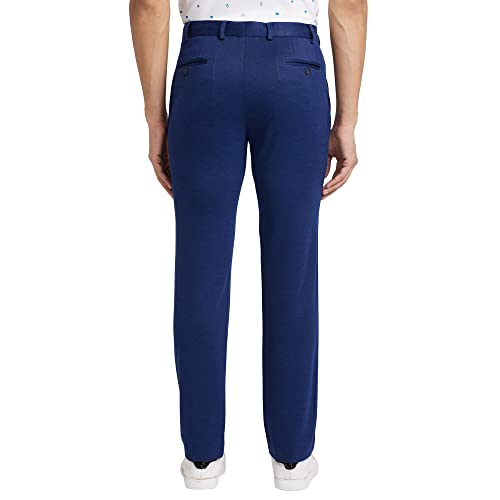 Image of Park Avenue Men's Terry Rayon Blend Solid Pattern Active Fit Flat Front Formal Trouser
