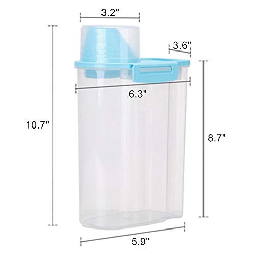 Pission Pet Food Storage Container With Graduated Cup And Seal Buckles Food Dispenser For Dogs Cats (Blue) #TOP1