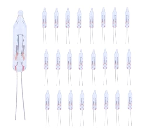 ShuoHui Ampoule de rechange, pour mini guirlandes lumineuses, ampoule à incandescence, 5 V, 0,14 A 0,7 W, sous blister, douille à emboîter, blanc chaud (25)