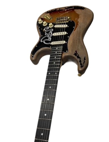 アルダーボディ、ゴールドハードウェア、高サウンドを備えたカスタム SRV エレキギター - プロのギタリストや愛好家に最適