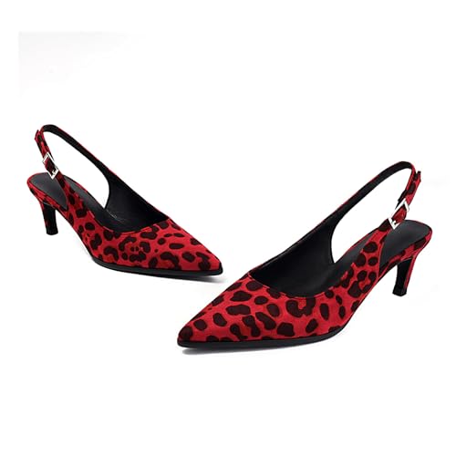 SHEMEE Women Kitten Heels Slingback Pumps Comfort Low Heels Closed Pointy Toe Pumps Black Faux Suede Stiletto Sandals Buckless Fashion Elegant Party Dress Commuting Shoes2