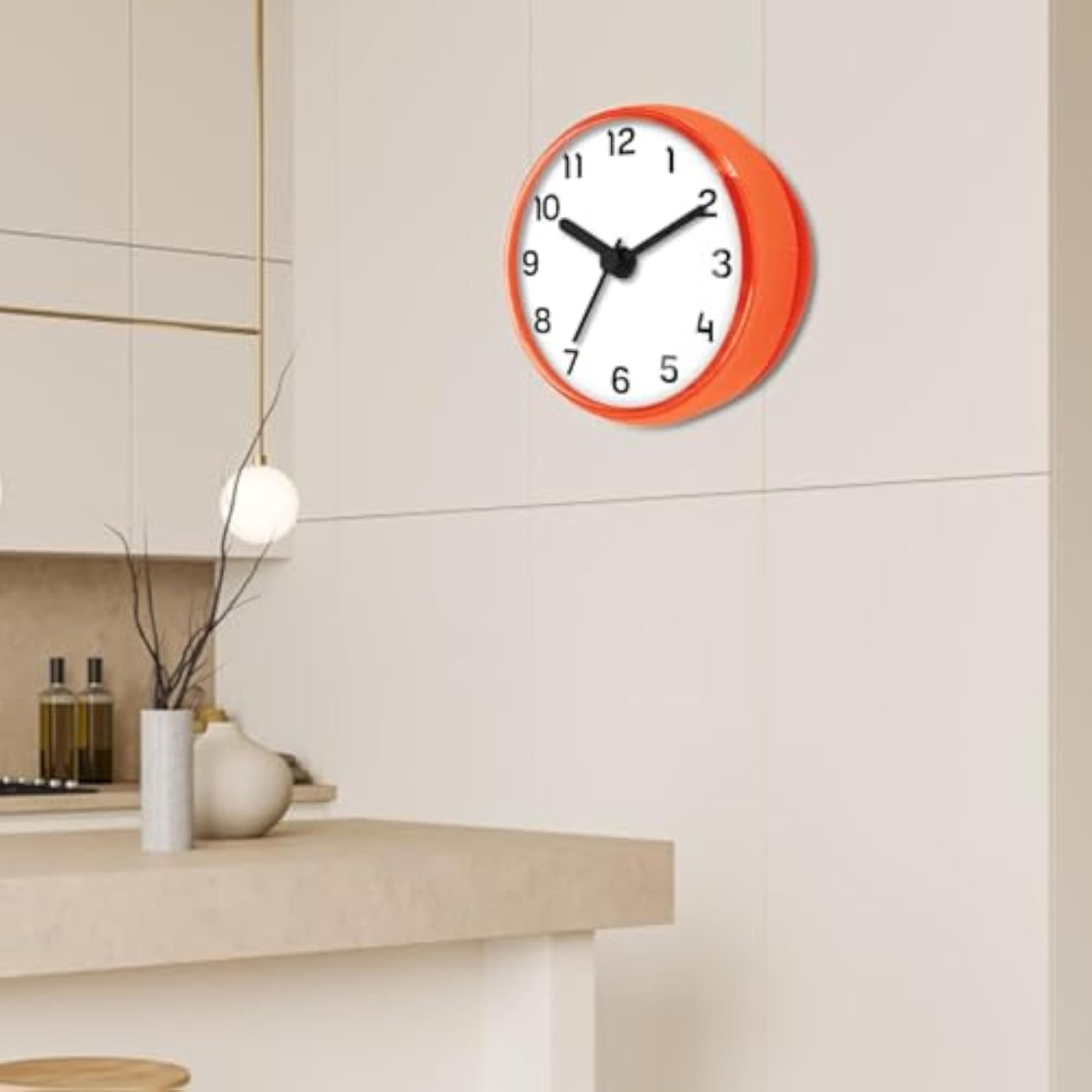 Waterproof Bathroom Clock, Silent Small Design