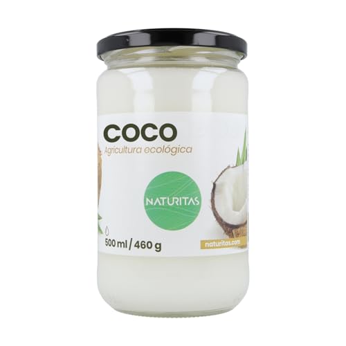 Aceite de Coco Bio Sin Gluten 500 ml Naturitas Essentials | Nutritivo e Hidratante | Ideal para cocinar | Aceite de coco virgen extra