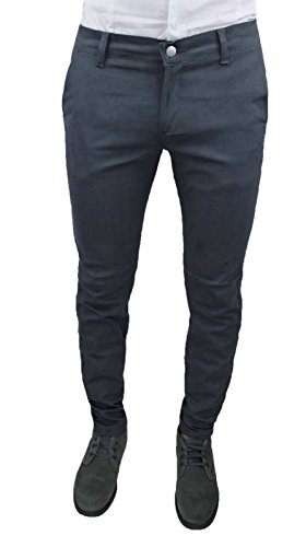 Pantaloni Uomo C. Battistini Jeans Sartoriale Slim Fit Aderente Invernale Casual (50, Grigio Scuro)