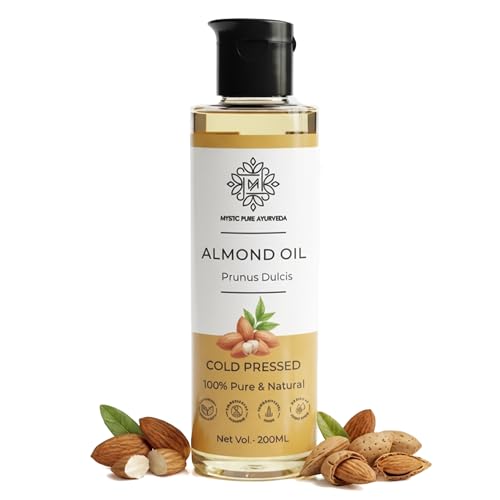 Image of Mystic Pure Sweet Almond Oil For Glowing Skin, Body Massage & Hair Growth | Organic Therapeutic Grade - 200ml