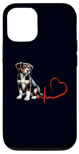 Custodia per iPhone 15 Mountain Feist Dog Heartbeat ECG Funny Dogs Owner & Lover