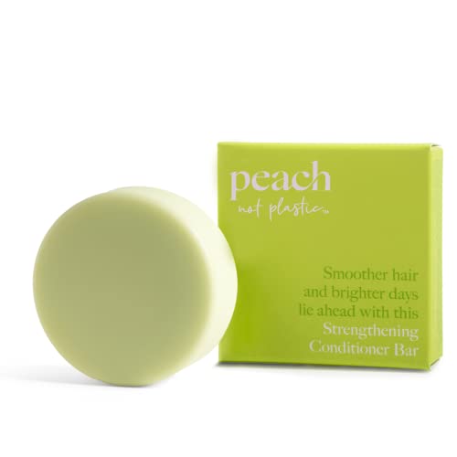 Peach Not Plastic Conditioner Bar - Strengthening For Damaged & Split-Prone Hair | Leaves Hair Strong And Healthy | Plant Based, Vegan & Eco Friendly | 2.82Oz #TOP30