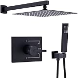 SOOOHOT Black Shower Faucets Sets Complete,Shower System,10 inches Rainfall Shower Head with Handhel