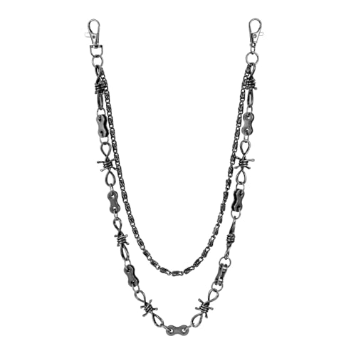 Image of Gothic Pants Chain Wallet Keychain Edgy Punk Hip Hop Waist Accessory for Jeans, Streetwear, and Rebel Women Men