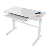 Montage & Lieferumfang: Das Produkt wird in 2 Paketen versendet. Im Lieferumfang sind neben dem benötigten Montagematerial und dem Stromversorgungskabel (2m) zwei hochwertige Schubladen-Inlays aus grauem bzw. orangenem Filz enthalten. Diese können entnommen und somit auch als praktische Tastaturunterlage genutzt werden. Der Aufbau des weißen Schreibtischs erfolgt dank mitgelieferter Aufbauanleitung in wenigen Minuten.