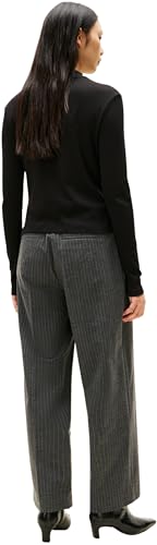 Tommy Hilfiger Camiseta de Manga Corta Mujer Slim Cody Cuello Medio, Negro (Black), M