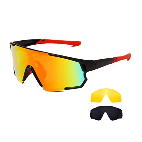 Eninedeuisou Lunettes De Soleil De Vélo Pour Homme Et Femme - Protection UV 400 - Lunettes De Protection VTT - Lunettes De Sport Pour Sports De Plein Air, Cyclisme, Conduite, Course, Golf