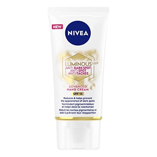 NIVEA LUMINOUS 630 Crema de manos antimanchas oscuras avanzada (50 ml), crema para la piel enriquecida con ácido hialurónico, crema de manos nutritiva para una piel luminosa