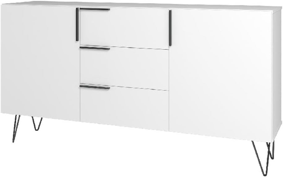 Manhattan Comfort Beekman 62.99" Sideboard with 4 Shelves, White