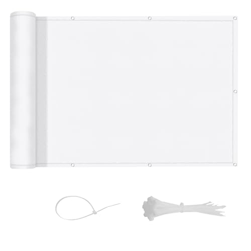 LOVE STORY Brise Vue pour Balcon 90x200cm,Cache Vue Opaque Imperméable avec Protection Anti-UV,Pare-Soleil Extérieur Jardin et Terrasse,avec Serre-câbles...