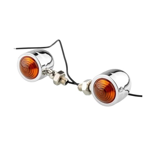 Clignotants de moto ronds : pack de 2 mini feux de circulation orange à fil unique pour moto