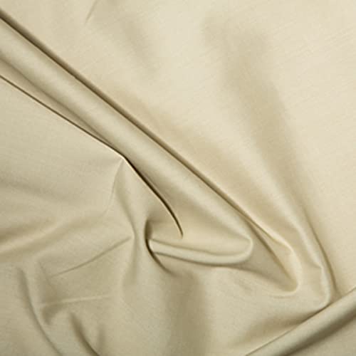 Tissu en popeline de polycoton uni beige 112x500 cm coupon 5 mètres pour mercerie et loisirs créatifs