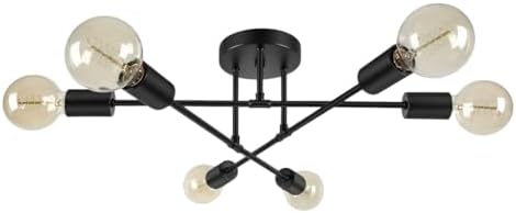 Lustre barato! Selecionamos os 9 mais lindos para você. 8 Lustre Decorativo 6 Lâmpadas E27 com Galhos Longos - Design Moder...