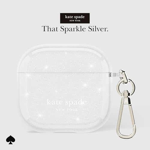 Image of kate spade new york AirPods 4 Protective Case with Keychain Ring - That Sparkle Silver, Compatible with AirPods 4th Generation