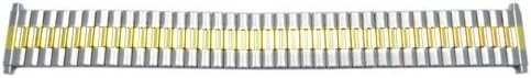 Brushed And Polished Dual Tone 15-22mm Expansion Watch Band
