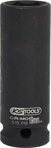 KS Tools 515.1119 1/2" Sechskant-Kraft-Stecknuss, lang, 19mm (Packung mit 2) – Ansicht 3