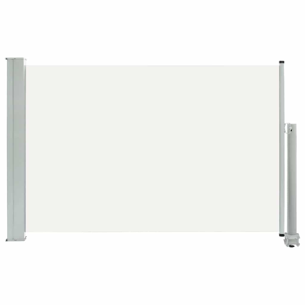 vidaXL Toldo Lateral Retráctil para Patio Pantalla de Terraza Mampara Parasol de Exterior Jardín Tela de Lona PU Crema con Soporte de Hierro 60x300 cm