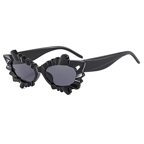 Lunettes de soleil œil de chat irrégulières femme tendance steampunk
