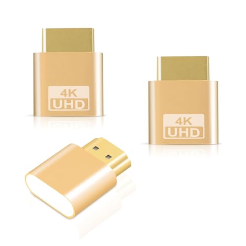 Wowfast Lot de 3 prises HDMI factices HDMI - Émulateur d'écran virtuel 4 K @ 60 Hz - Pour Windows Mac OSX Linux Wowfast Lot de 3 prises HDMI factices HDMI - Émulateur d'écran virtuel 4 K @ 60 Hz - Pour Windows Mac OSX Linux