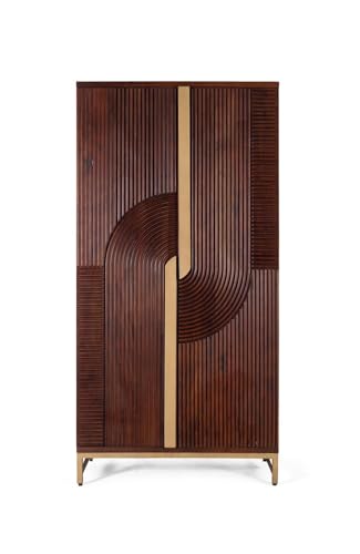 GC GINER & COLOMER Mueble Bar en Madera de Mango y Metal 179 cm Alto