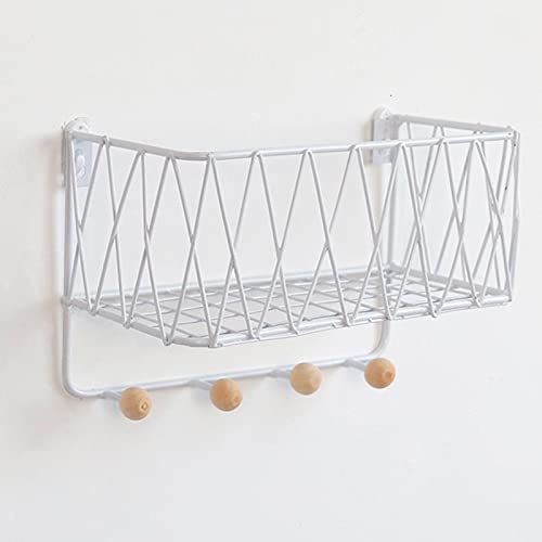 Cestino per smistamento posta in metallo con montaggio a parete con ganci, organizer per portaoggetti per ingresso appeso portachiavi, rack decorativo per la casa per cucina da ufficio e bagno