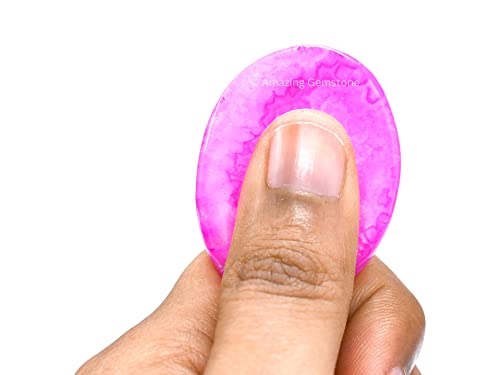 Image of Amazing Gemstone Pink Onyx Worry Stone Crystals & Healing Stones - Worry Stones for Stress Relief Gifts - Piedra Crystal Fidget for Meditation, Relaxation - Unique Stocking Stuffers & Birthday Gifts