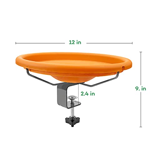 Urban Deco Bird Bath Bowl Outdoor Deck Mounted Bird Baths For Garden Balcony Bird Feeder For Railing Hummingbird Feeder Bath With Adjustable Sturdy Clamp Great For Attracting Birds - Red #TOP1