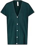Gerry Weber Damen Pullunder Strickjacke Kurzarm, überschnittene Schultern Jacke Strick Strickjacke unifarben Pine 42