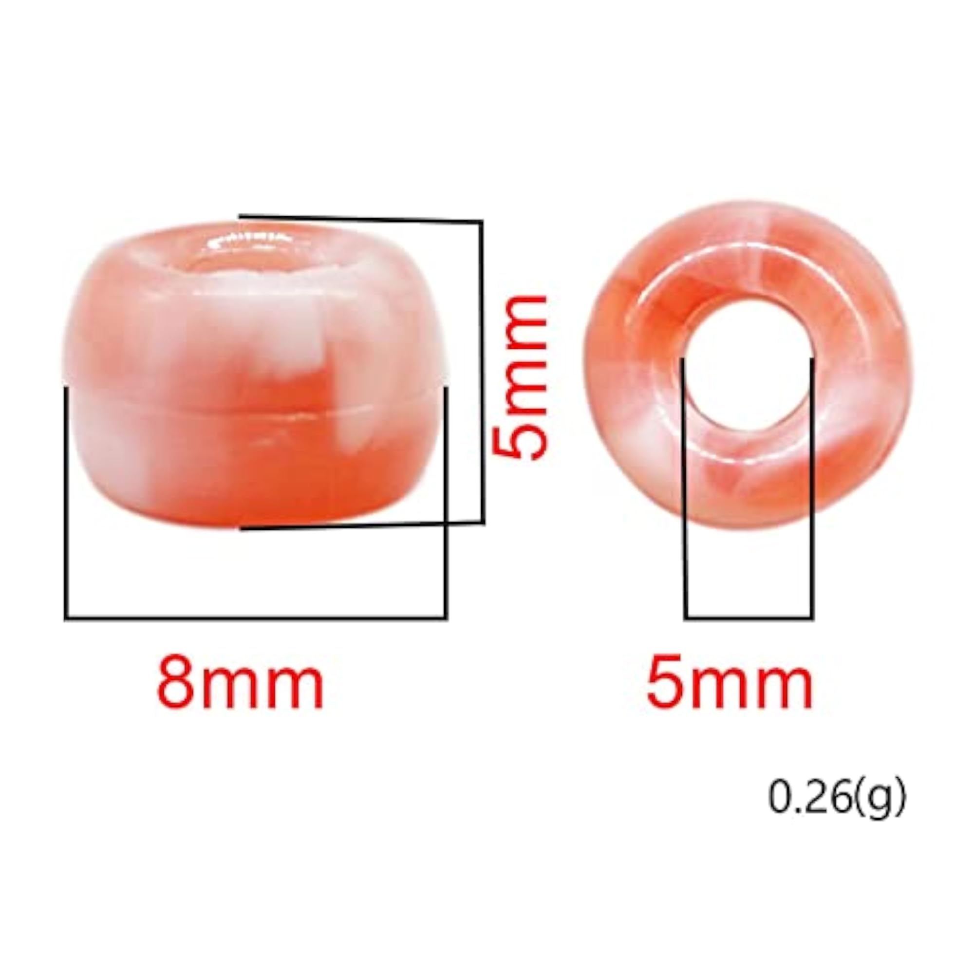 210Pc Candy Color Dreadlock Beads Cuffs Hair Braid Rings, Mixed Colors